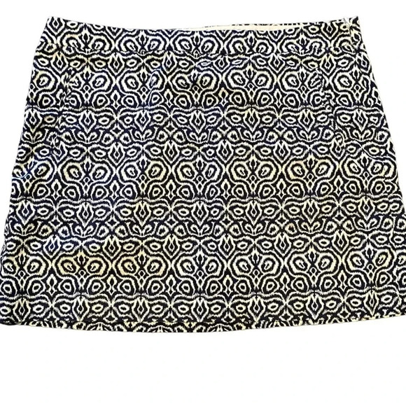 J .CREW EUC WOMENS NAVY WHITE SKIRT SUMMER CASUAL DRESSY BOTTOMS SKIRTS SIZE 10 - Picture 1 of 4